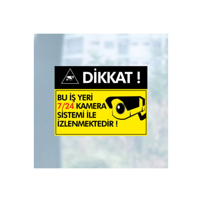 Bu Iş Yeri 7/24 Kamera Sistemi Sticker 5 Adet
