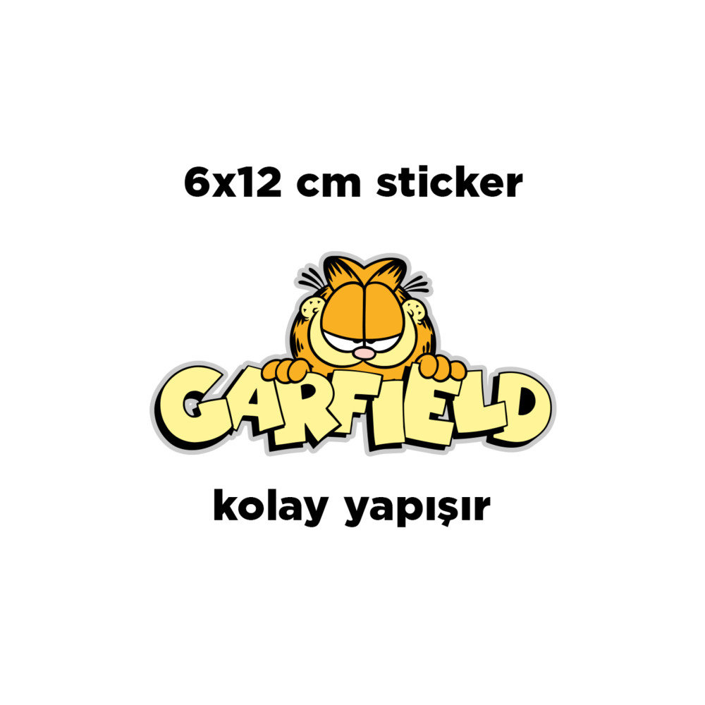 Garfield Araba ve Motorsiklet Sticker 12x6 Cm