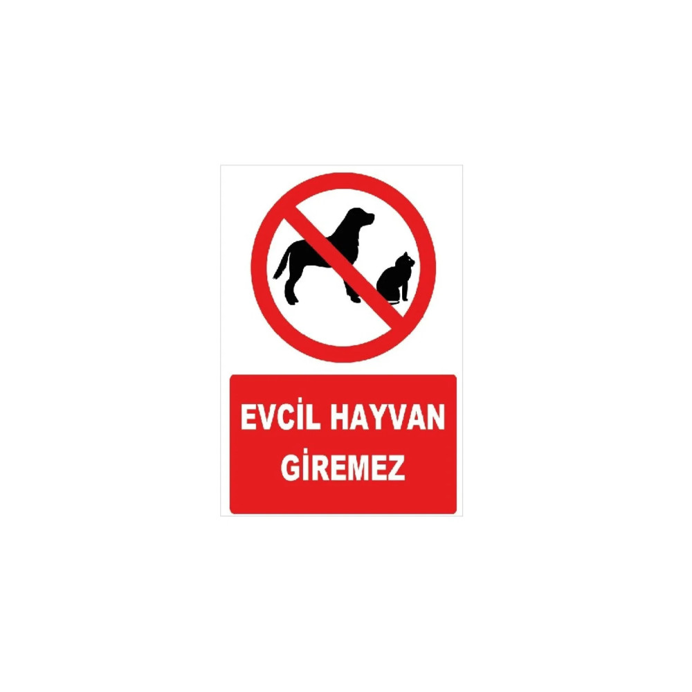 Evcil Hayvan Giremez Renkli Sticker 35x50 Cm