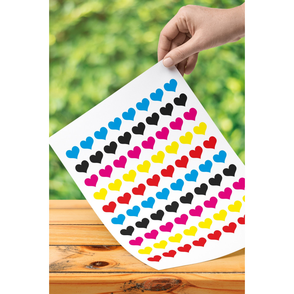 220 Adet Yapışkanlı Kalp Şekilli Sticker Etiketler