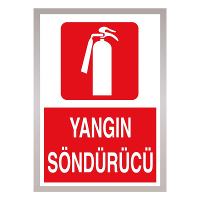Yangın Söndürücü Uyarı Levhası Etiket Baskı 35x50 CM