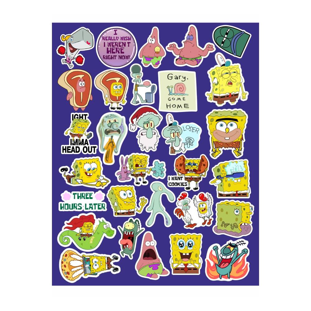 Sünger Bob Kare Şort Seri 2 Sticker Seti