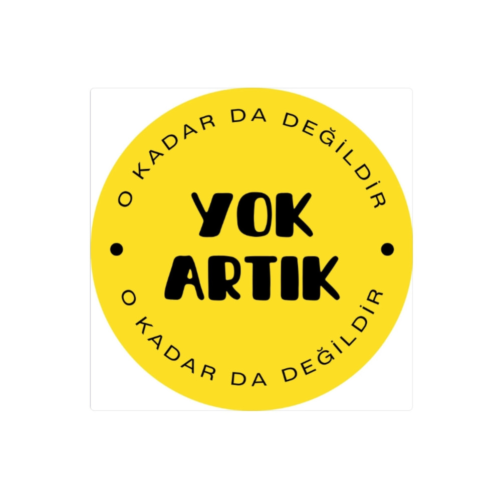 14 Cm Sarı Siyah Yuvarlak Dizüstü Bilgisayar Sticker