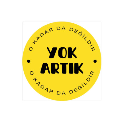 14 Cm Sarı Siyah Yuvarlak Dizüstü Bilgisayar Sticker