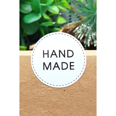 60 Adet 4 Cm Handmade Siyah Beyaz Etiket Sticker