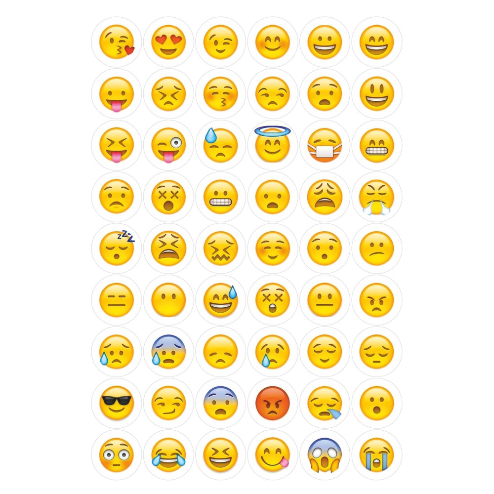 2 Cm 54 Adet Yuvarlak Emoji Sticker Etiket