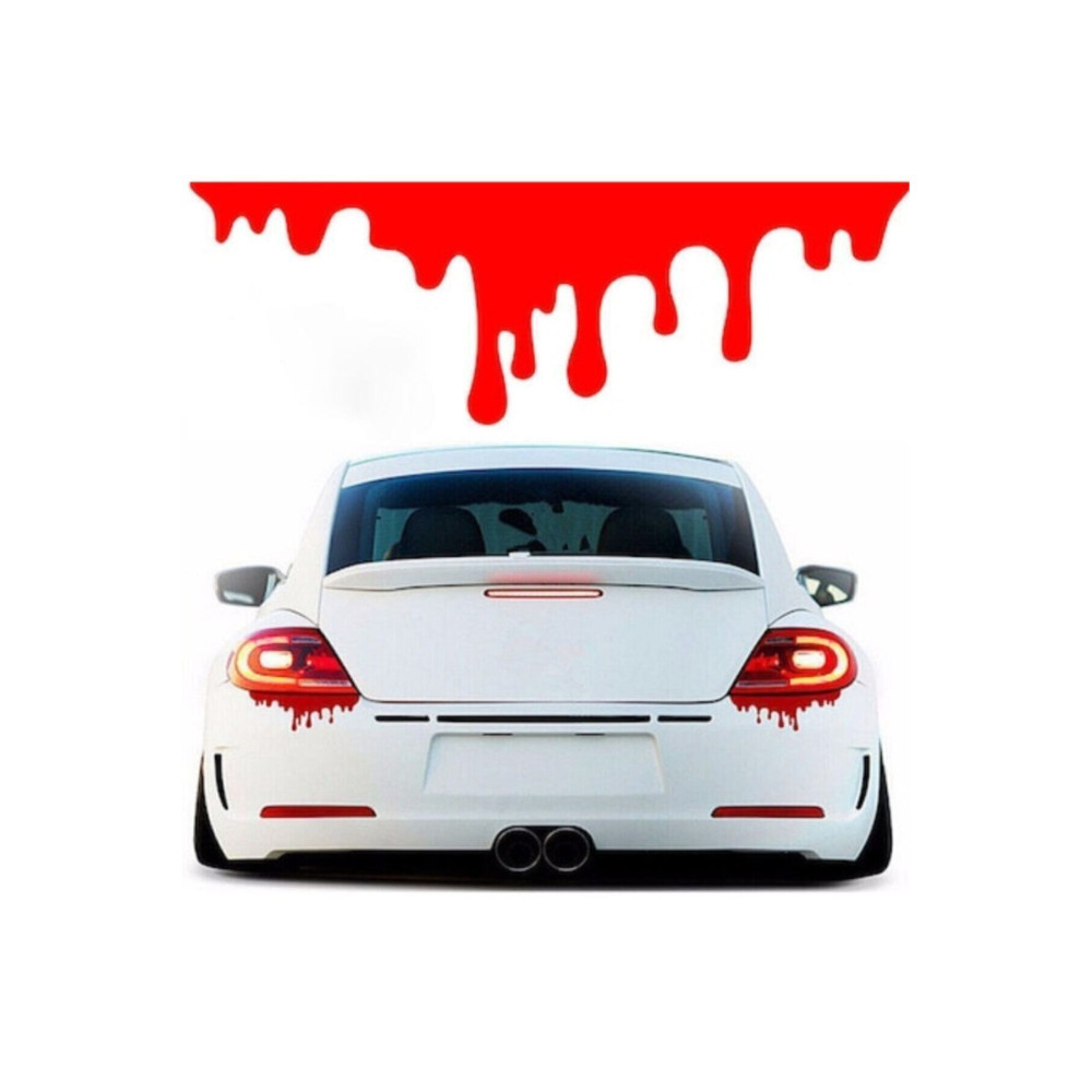 Far Altı Kan Damlası Oto Sticker Kırmızı - Yeni Tasarım