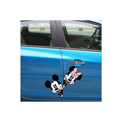 Mickey Mouse Ve Minnie Mouse Sticker - Kendinden Yapışkanlı