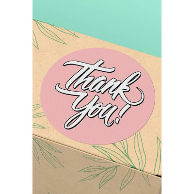 3x3cm - 90 Adet - Thank You Sticker Teşekkürler Etiketi