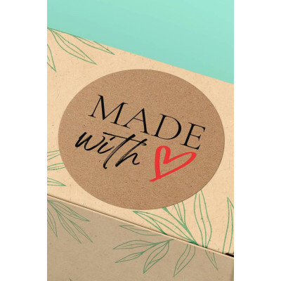 4x4cm Kraft Görünümlü Yapışkanlı Ambalaj Etiketi - 45 Adet