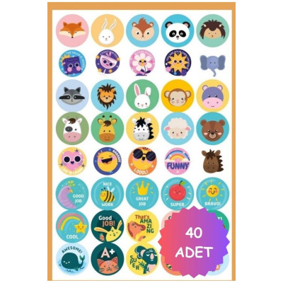 Sevimli Hayvanlar Sticker Set - Eğlenceli Etiket Kitabı