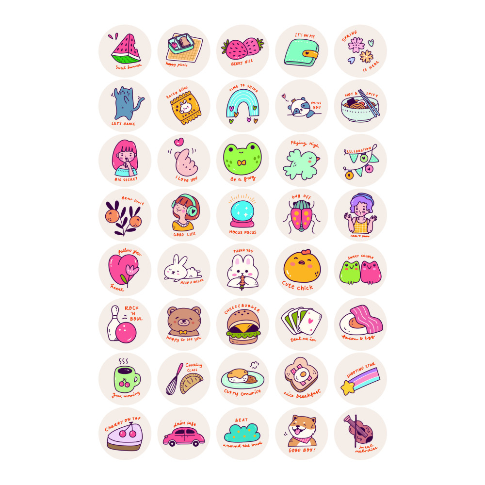 40 Adet Kawaii Sticker Set - Planlayıcı ve Defter İçin