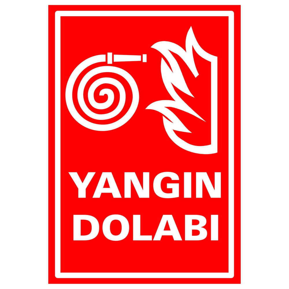 Yangın Dolabı Kendinden Yapışkanlı Etiket 17,5 X 25 Cm