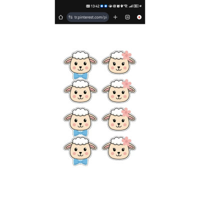 45 Adet Kurban Bayramı Hediyelik Kuzu Sticker Seti - 4 cm