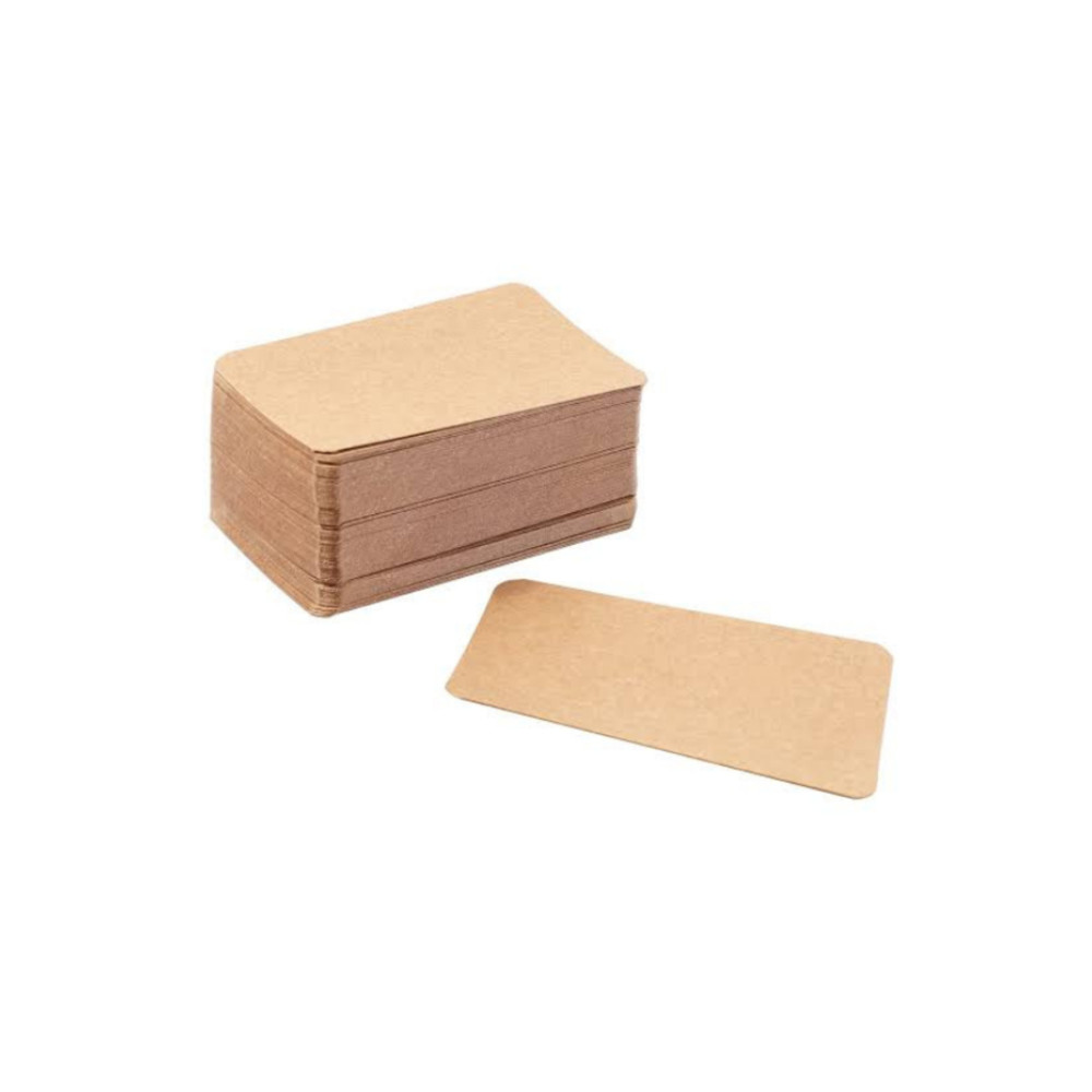 8.5x5.5 Cm Oval Kesimli Kraft Etiket Kartlar - 100 Adet