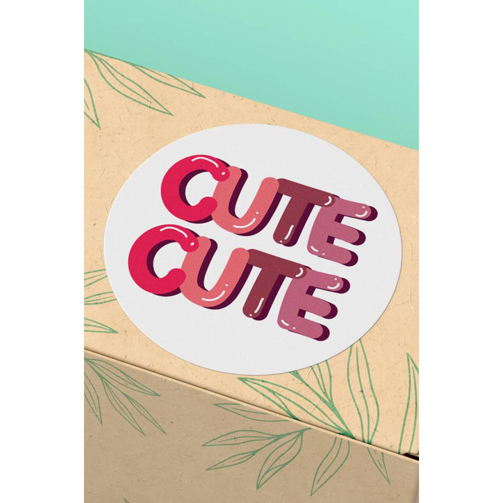 Kuşe Thank You Sticker - 90 Adet Renkli Etiket