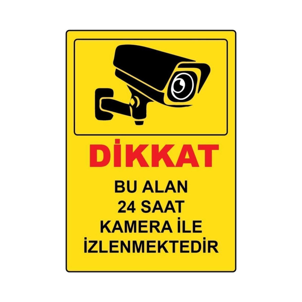 Bu Alan Kamera ile İzlenmektedir 16x24 Cm Folyo Baskı