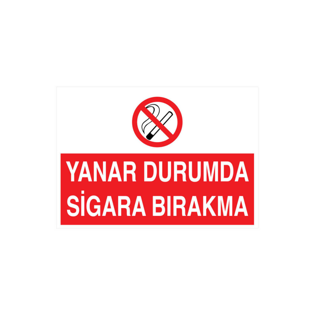 Yanar Durumda Sigara Bırakma Yapışkanlı Sticker 15x25 cm