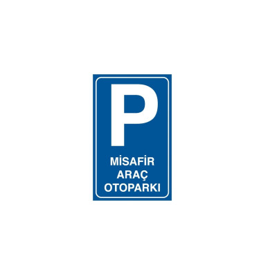 Misafir Araç Otoparkı Renkli Sticker 25x35 CM