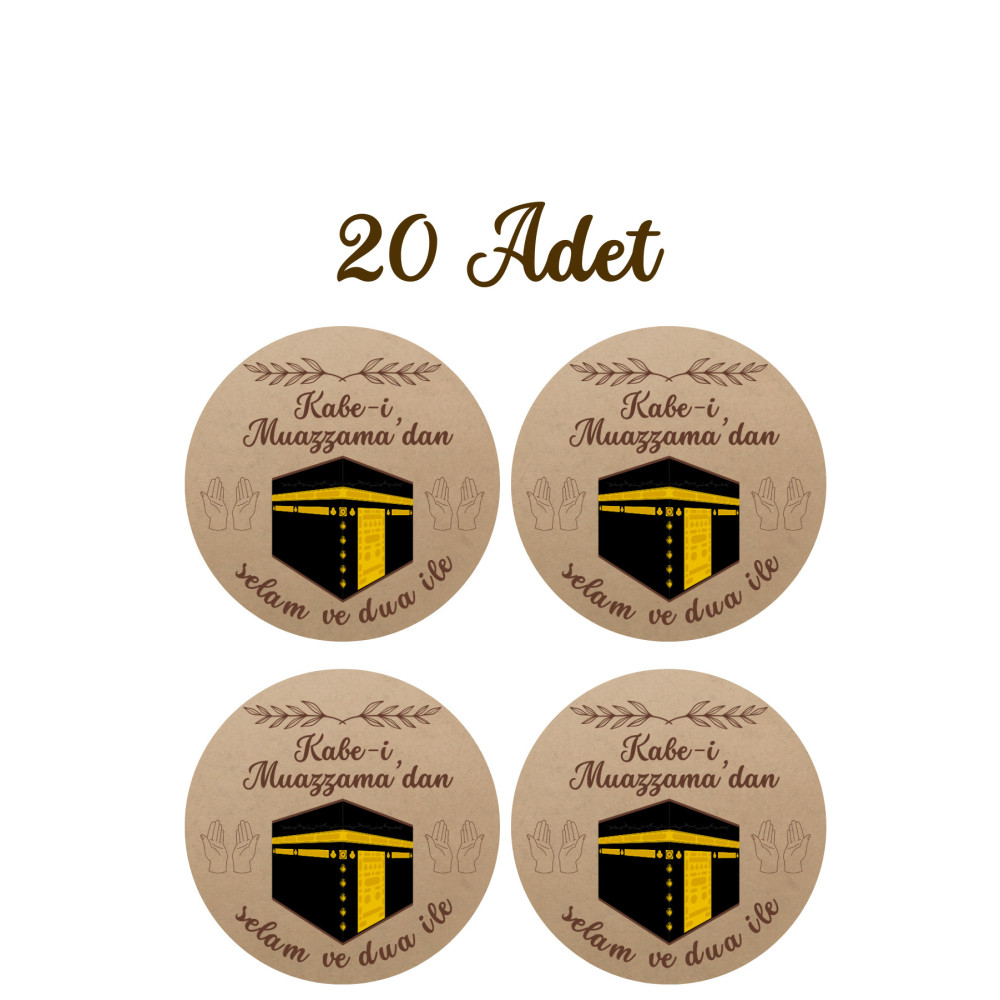 Hac Umre Hediyeleri İçin Paketleme Etiketi (20 Adet)