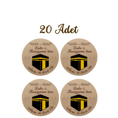Hac Umre Hediyeleri İçin Paketleme Etiketi (20 Adet)