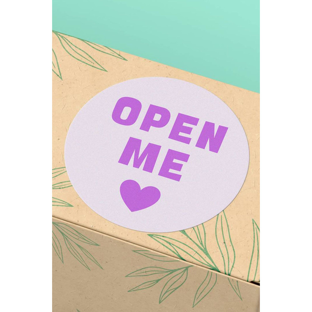 Thank You Sticker - 4x4cm - 45 Adet Lila Mor