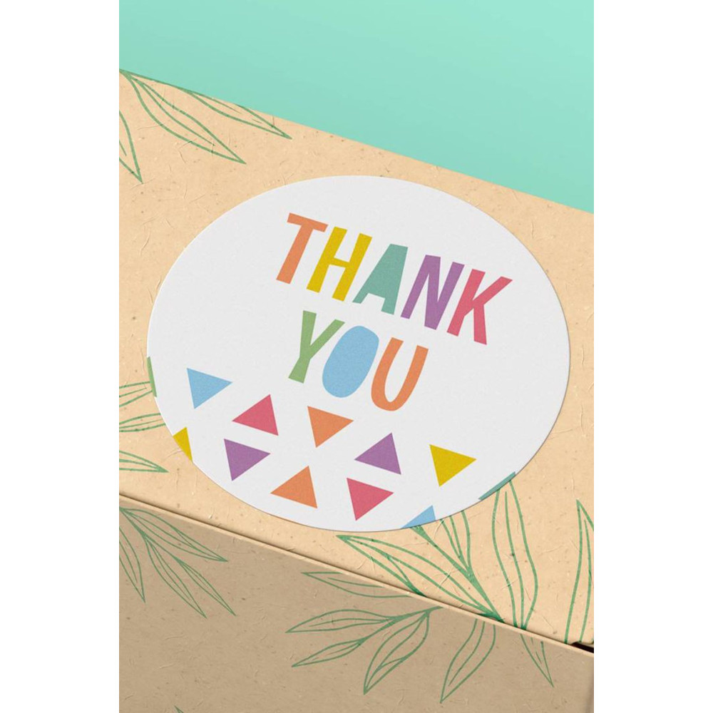 3x3cm Kuşe Sticker Paketleme Teşekkürler Etiketi - 90 Adet