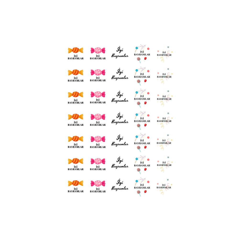 İyi Bayramlar Sticker Seti - 15 Adet 3.5cm