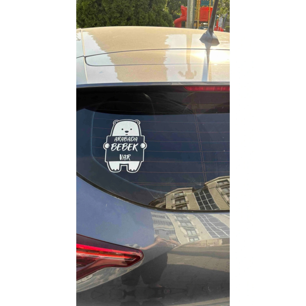 Arabada Bebek Var Ayıcık Araba Sticker