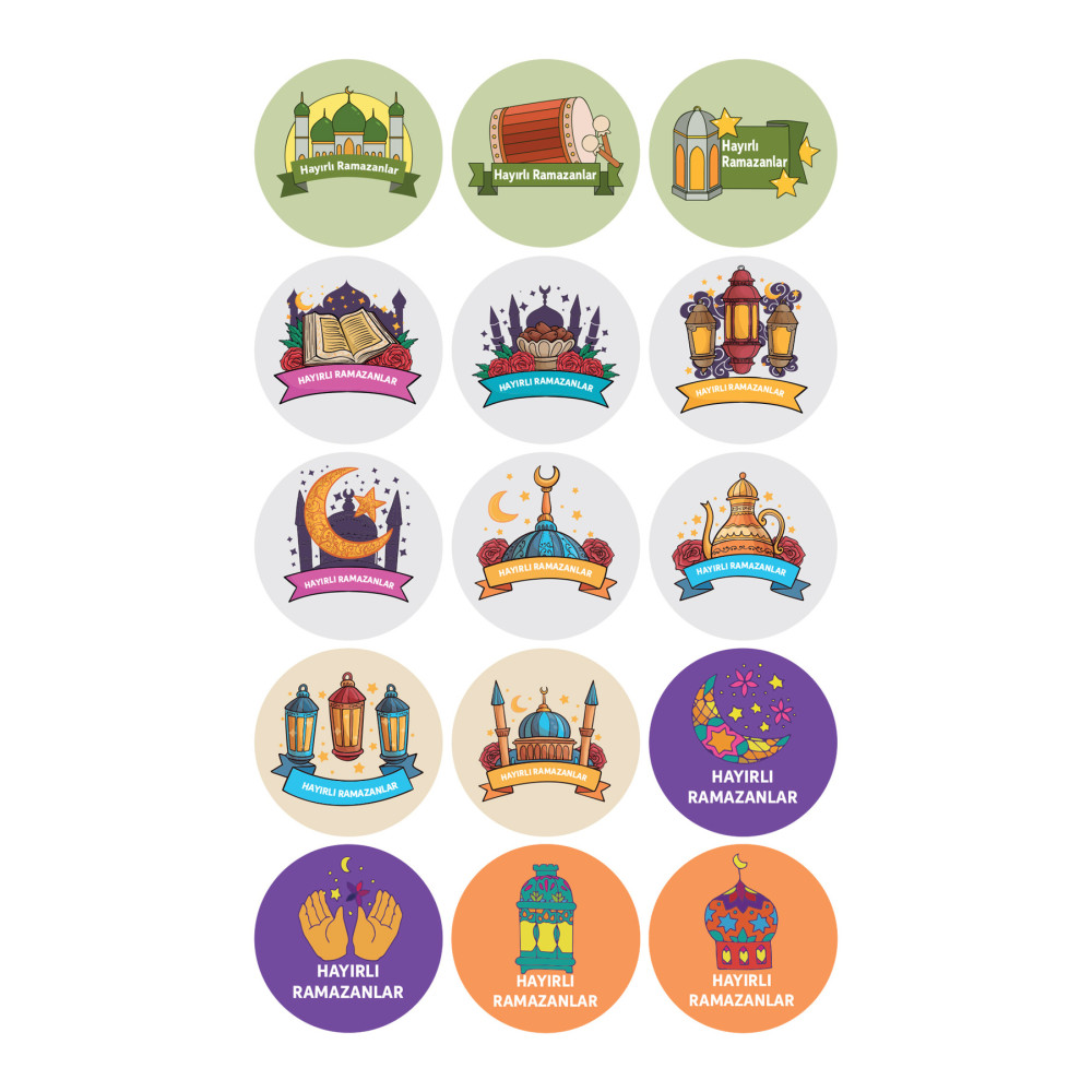30 Adet Ramazan Sticker Hediye Seti - Hayırlı Ramazanlar