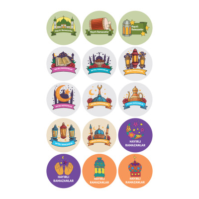 30 Adet Ramazan Sticker Hediye Seti - Hayırlı Ramazanlar