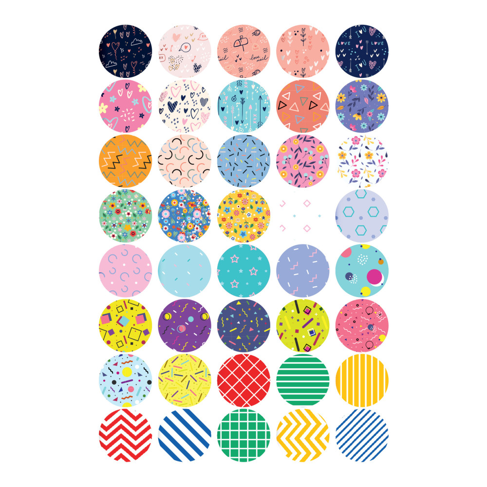40 Adet Geometrik Desen Sticker Seti - Planlayıcı ve Defter