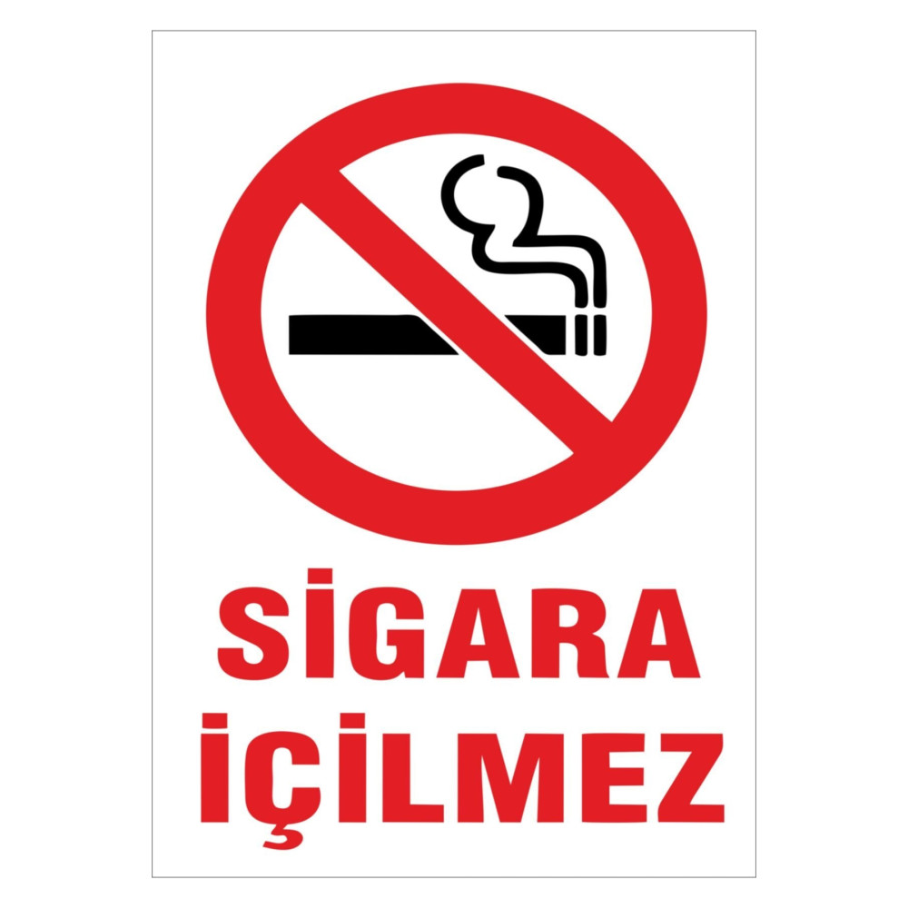 Sigara Içilmez Levhası 16x24 cm - İş Güvenliği