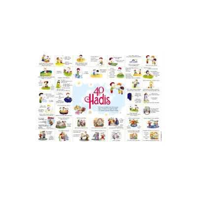 Çocuklar için 40 Hadis Poster Çerçevesiz - 32x45cm