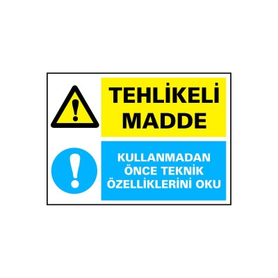 Tehlikeli Madde Kendinden Yapışkanlı Etiket 17,5 X 25 Cm