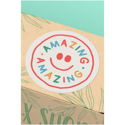 3x3cm 90 Adet Amazing Gülen Yüz Sticker Etiket