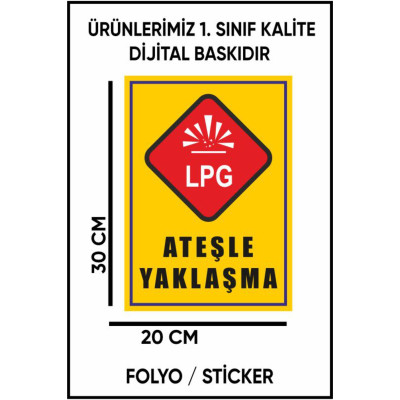 Ateşle Yaklaşma Uyarı Dijital Baskı Folyo / Sticker