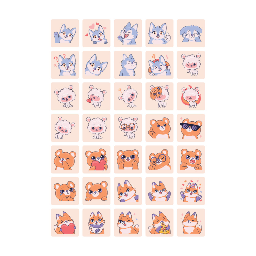 35 Adet Kawaii Sticker Etiket Set - Eğlenceli Planlayıcılar