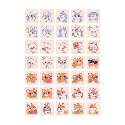 35 Adet Kawaii Sticker Etiket Set - Eğlenceli Planlayıcılar