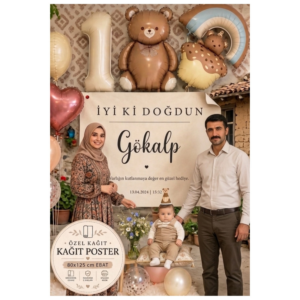 Kişiye Özel Büyük Ebat Doğum Günü Afişi ve Duvar Posteri