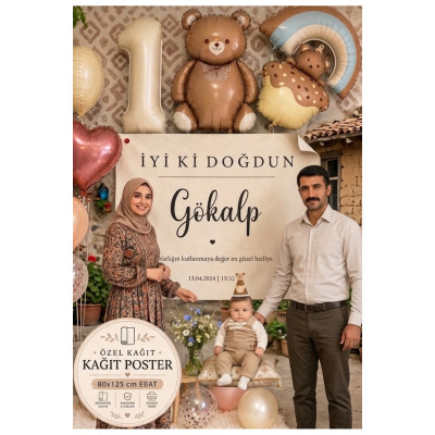Kişiye Özel Büyük Ebat Doğum Günü Afişi ve Duvar Posteri