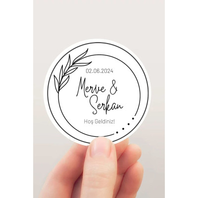 Kişiye Özel 72 Adet 4 Cm Düğün Etiketi Sticker