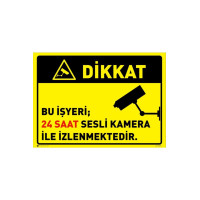 24 Saat Sesli Kamera ile İzlenen Işyeri Folyo Baskı 16x24 cm