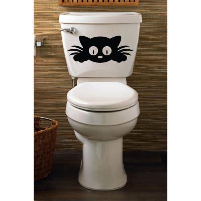 Kedicik Klozet Kapağı ve Banyo Sticker