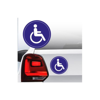 Engelli Arma Oto Sticker 8cm X 8cm Mavi - 2 Adet