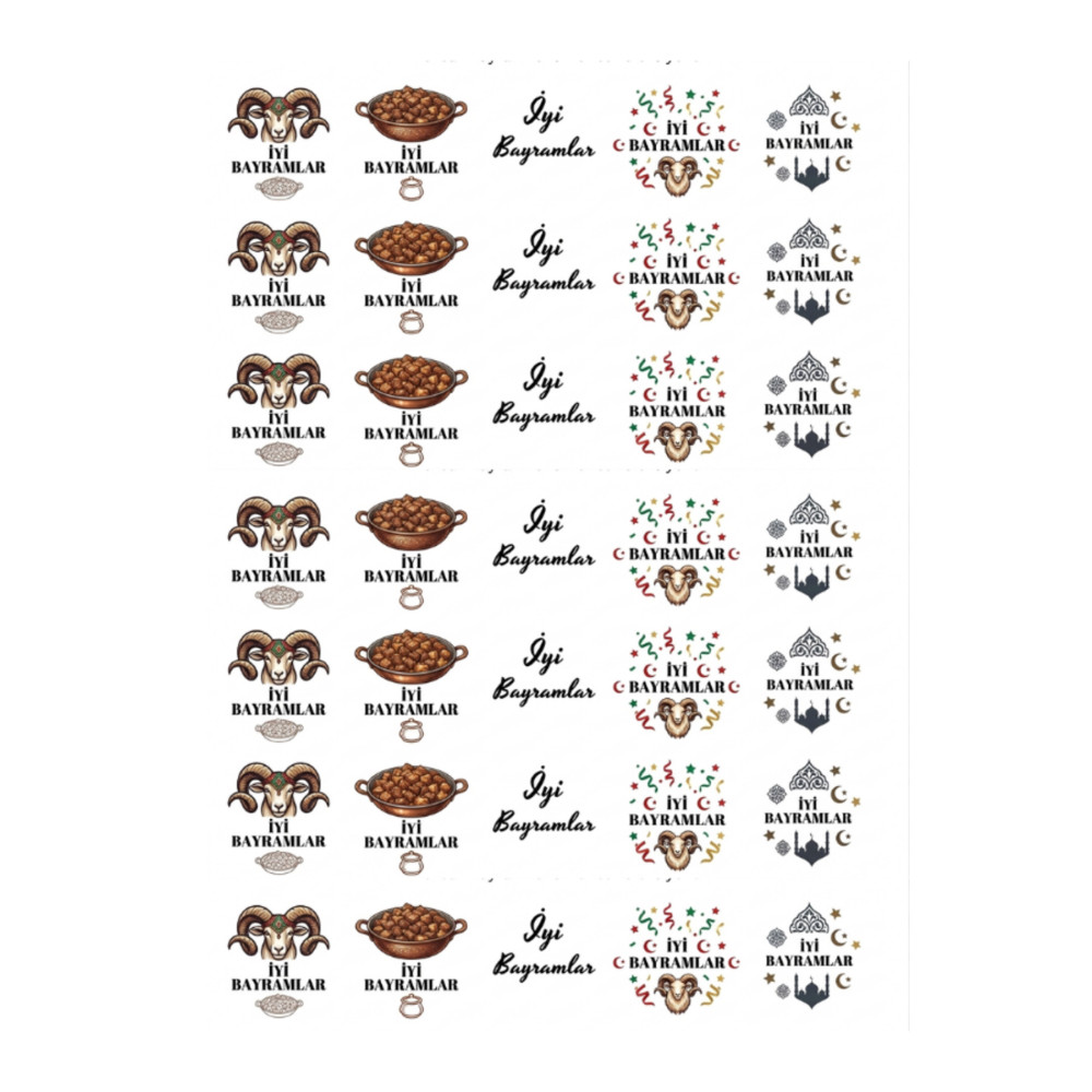 Kurban Bayramı Sticker Seti - 30 Adet 3.5cm