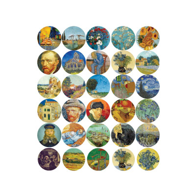 Van Gogh Sanat Temalı 30 Adet Sticker Etiket Seti