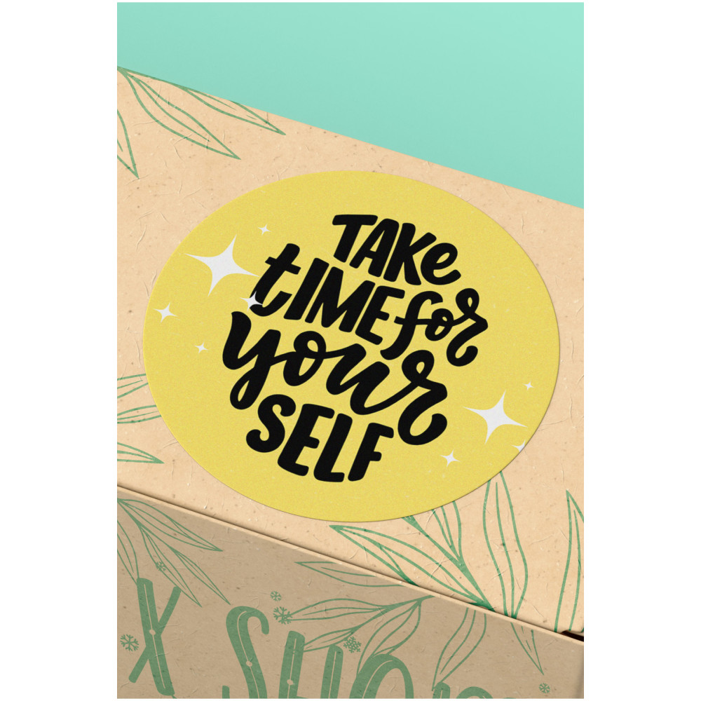 Take Time For Your Self Sarı Paketleme Sticker - 90 Adet