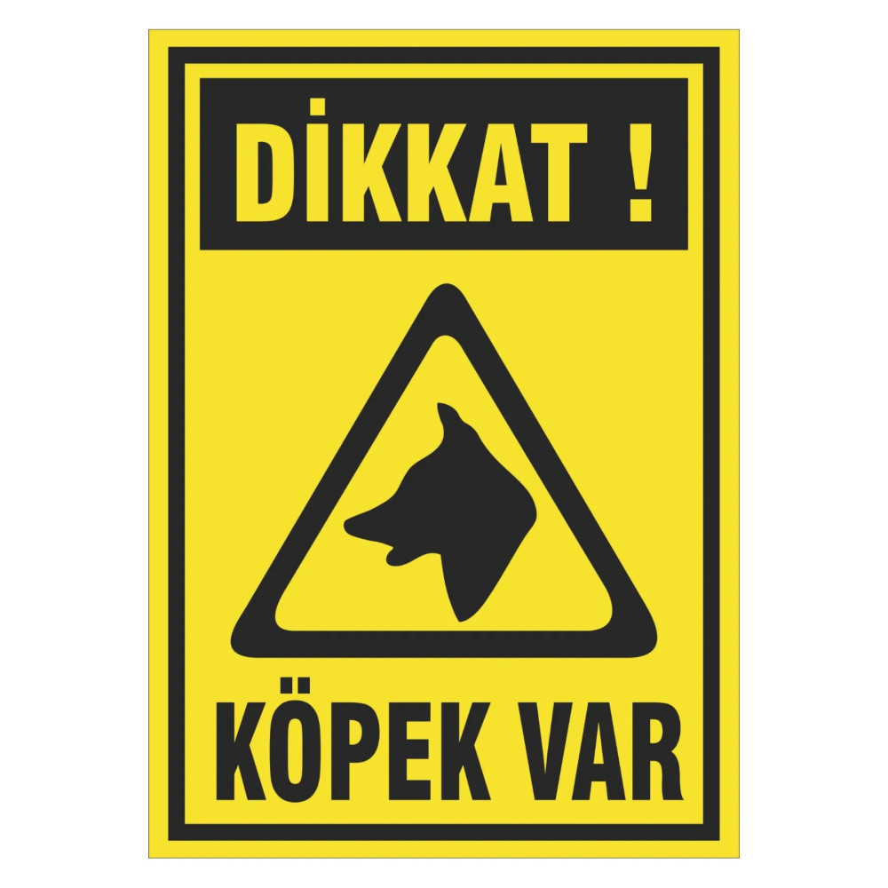 Dikkat Köpek Var Uyarı Sticker 35x50 CM