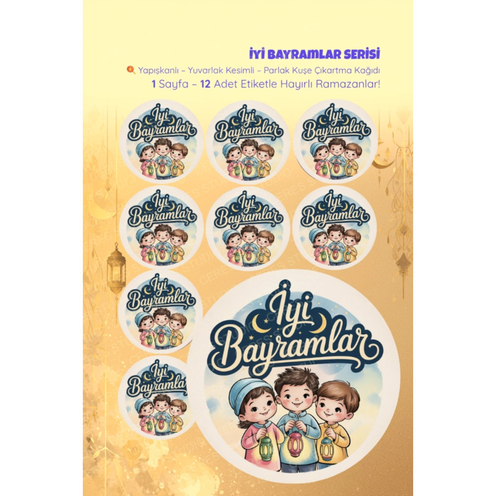 İyi Bayramlar Sticker Seti - 15 Adet Etiket
